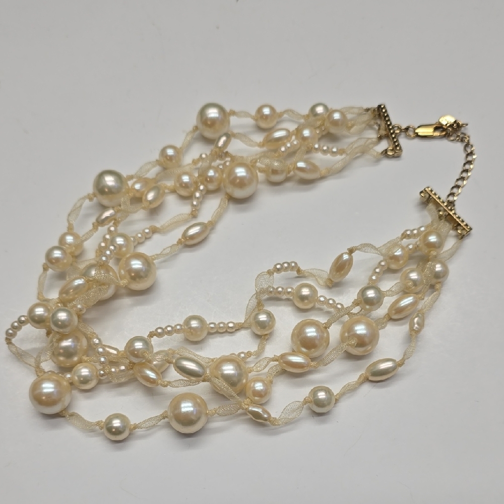 Monet 5 Layer Chunky Faux Pearl Necklace